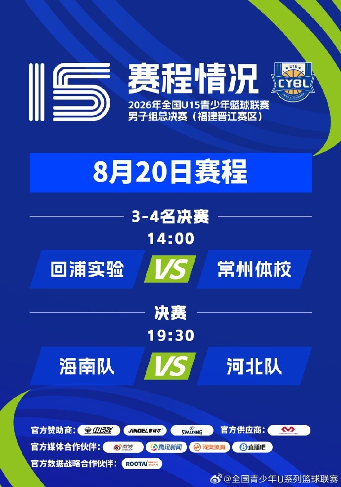 2026全国U15总决赛赛程公布 海南队与河北队争冠 2026全国U15总决赛赛程公布 海南队与河北队争冠